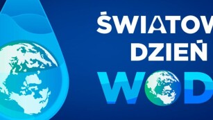 obrazek z napisem Światowy Dzień Wody i kroplą, w której jest ziemia